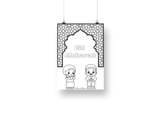 Eid coloring wish card