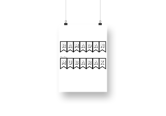 Ramadan coloring banner