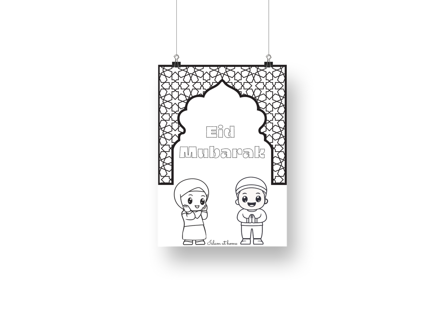 Eid coloring wish card
