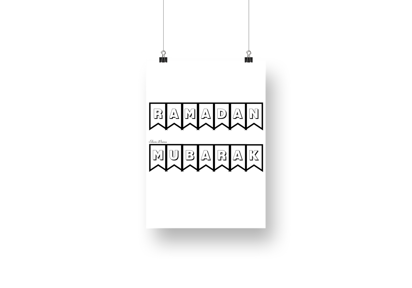 Ramadan coloring banner
